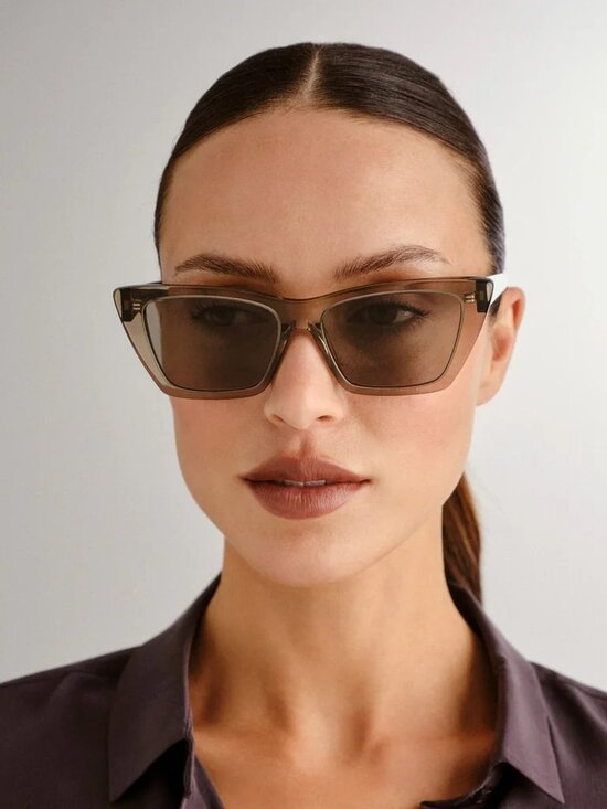 Saint Laurent Women Sunglasses Transparent Brown Grey Cat Eye SL 276 MICA 043 main image 5